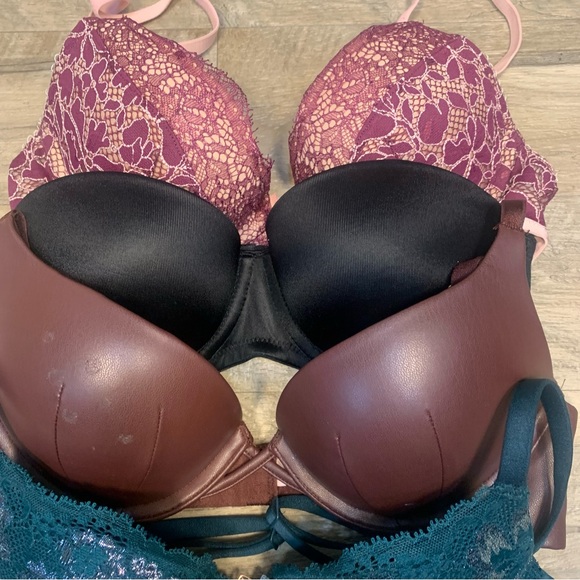 Victoria Secret Bundle 5 Bras Variety Push Up Bombshell Lined Demi Wear Everwher - Picture 2 of 15